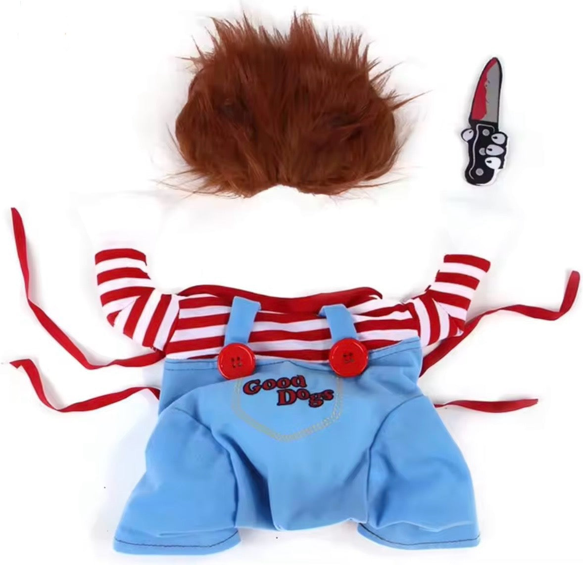 Chucky Dog Costume with Knife Wig Halloween