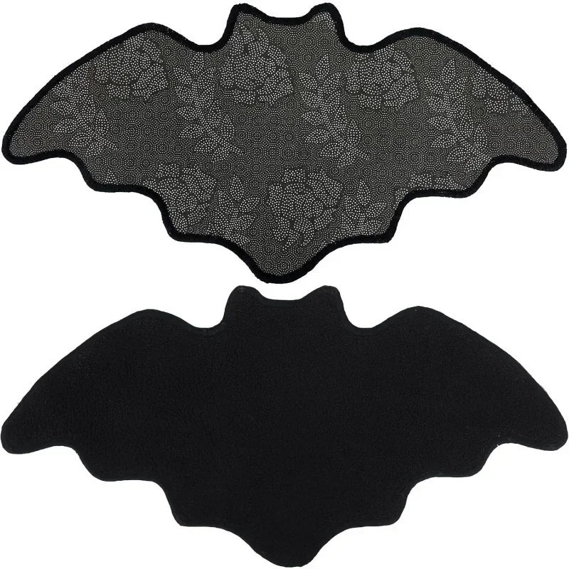 Black Spider Web Halloween Rug Bathroom