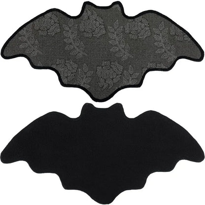 Black Spider Web Halloween Rug Bathroom