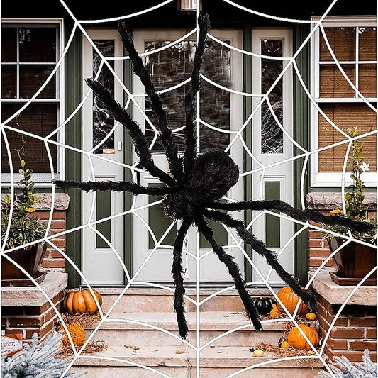 Halloween Giant Black Plush Spider Decoration