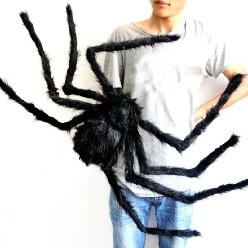 Halloween Giant Black Plush Spider Decoration